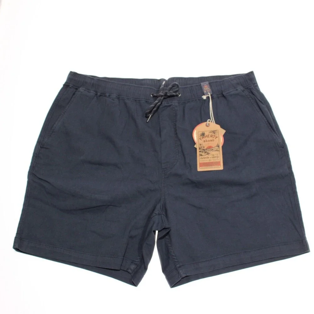 Faherty NWT Chinos / Casual Shorts Size XXL US In Solid Blue Cotton Blend